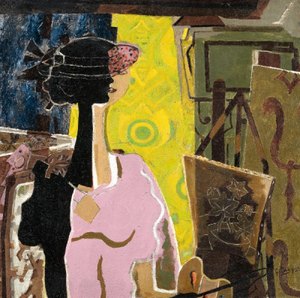 Lyon, musée des Beaux-Arts, legs de Jacqueline Delubac, 1997. © Rmn-Grand Palais / René-Gabriel Ojéda / Thierry Le Mage © Adagp, Paris 2013 Georges Braque, Femme à la palette, 1936. Huile sur toile, 92,1 x 92,2 cm.