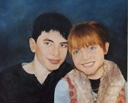 Fr&egrave;re et Soeur - Huile sur toile - 46x38