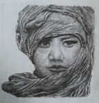 Jeune touareg - fusain