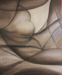 Corps et &acirc;me en tourment. Huile sur toile -
