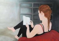La liseuse - Huile sur toile - 65x46